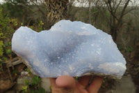 Natural Blue Lace Agate Geode Specimens x 2 From Nsanje, Malawi