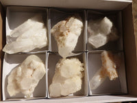 Natural Candle Quartz Crystal Clusters  x 6 From Madagascar