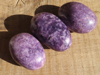 Polished Purple Lepidolite Palm Stones  x 12 From Zimbabwe