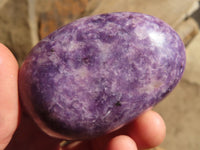 Polished Purple Lepidolite Palm Stones  x 12 From Zimbabwe