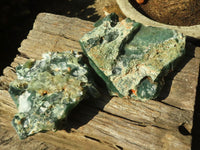 Natural Green Mtorolite Cutting Material  x 2 From Zimbabwe - Toprock Gemstones and Minerals 