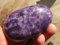 Polished Purple Lepidolite Palm Stones  x 12 From Zimbabwe