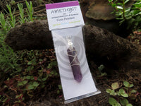 Polished Double Terminated Amethyst with Silver Wire Wrapped Pendant  - sold per piece - From South Africa - TopRock