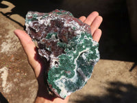 Natural Drusy Coated Malachite On Red Copper Dolomite Specimen x 1 From Likasi, Congo - Toprock Gemstones and Minerals 