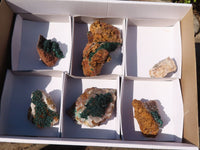 Natural Rare Ball Malachite On Drusy Quartz & Dolomite Specimens x 6 From Kambove, Congo