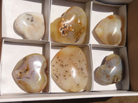 Polished Large Agate Hearts  x 6 From Madagascar