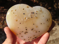 Polished Large Agate Hearts  x 6 From Madagascar