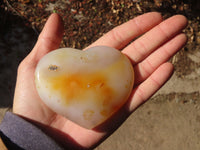 Polished Large Agate Hearts  x 6 From Madagascar