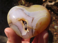 Polished Large Agate Hearts  x 6 From Madagascar