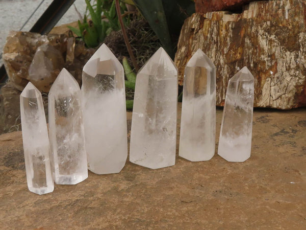 Polished Clear Quartz Crystal Points x 6 From Madagascar - TopRock