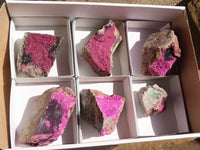 Natural Salrose Cobaltion Dolomite Specimens x 6 From Kakanda, Congo