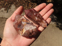 Natural Red Hematoid Quartz Crystals x 12 From Karoi, Zimbabwe