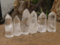 Polished Clear Quartz Crystal Points x 6 From Madagascar - TopRock