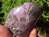 Polished Stichtite & Serpentine Standing Free Forms With Silky Purple Threads  x 6 From Barberton, South Africa - Toprock Gemstones and Minerals 