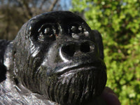 Polished  Black Soapstone Gorilla Carving  x 1 From Zimbabwe