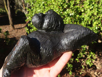 Polished  Black Soapstone Gorilla Carving  x 1 From Zimbabwe