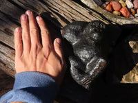 Polished  Black Soapstone Gorilla Carving  x 1 From Zimbabwe