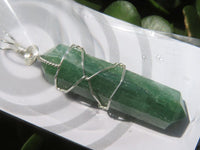 Polished Double Terminated Aventurine Crystals with Silver Wire Wrapped Pendant  - sold per piece - From South Africa - TopRock