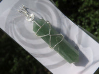 Polished Double Terminated Aventurine Crystals with Silver Wire Wrapped Pendant  - sold per piece - From South Africa - TopRock