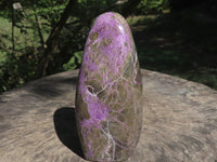 Polished Stichtite & Serpentine Standing Free Forms With Silky Purple Threads  x 3 From Barberton, South Africa - TopRock