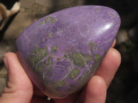 Polished Stichtite & Serpentine Standing Free Forms With Silky Purple Threads  x 3 From Barberton, South Africa - TopRock