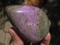 Polished Stichtite & Serpentine Standing Free Forms With Silky Purple Threads  x 3 From Barberton, South Africa - TopRock