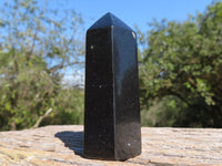 Polished Pitch Black Basalt Points/Prisms x 6 From Madagascar - TopRock