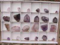 Polished Small Smokey Window Amethyst Crystals x 24 From Ankazobe, Madagascar - TopRock