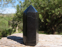 Polished Pitch Black Basalt Points/Prisms x 6 From Madagascar - TopRock