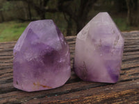 Polished Small Smokey Window Amethyst Crystals x 24 From Ankazobe, Madagascar - TopRock