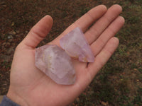 Polished Small Smokey Window Amethyst Crystals x 24 From Ankazobe, Madagascar - TopRock