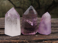 Polished Small Smokey Window Amethyst Crystals x 24 From Ankazobe, Madagascar - TopRock