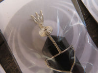 Polished Double Terminated Black Tourmaline with Silver Wire Wrapped Pendant  - sold per piece - From South Africa - TopRock