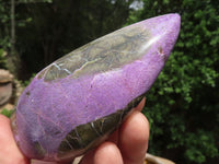 Polished Stichtite & Serpentine Standing Free Forms With Silky Purple Threads  x 4 From Boekenhouthoek, South Africa - TopRock