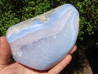 Polished Blue Lace Agate Standing Free Form  x 1 From Nsanje, Malawi - Toprock Gemstones and Minerals 