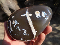 Polished Snow Agate Standing Free Forms  x 2 From Madagascar