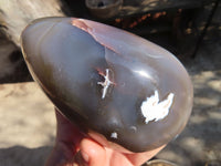 Polished Snow Agate Standing Free Forms  x 2 From Madagascar