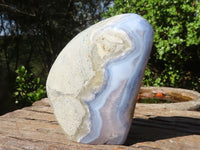 Polished Blue Lace Agate Standing Free Form  x 1 From Nsanje, Malawi - Toprock Gemstones and Minerals 