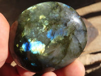 Polished  Flashy Labradorite Palm Stones  x 12 From Tulear, Madagascar