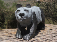 Polished Hand Carved Serpentine Panda Bear x 1 From Zimbabwe - TopRock
