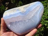 Polished Blue Lace Agate Standing Free Form  x 1 From Nsanje, Malawi - Toprock Gemstones and Minerals 