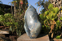 Polished Extra Large High Quality Blue Spotted Spinel Quartz Leaf Sculpture x 1 From Madagascar