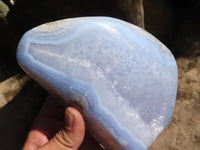 Polished Blue Lace Agate Standing Free Form  x 1 From Nsanje, Malawi - Toprock Gemstones and Minerals 