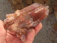 Natural Red Hematite Phantom Quartz Specimens  x 6 From Karoi, Zimbabwe - TopRock