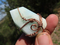 Polished Mixed Jewellery Free Forms With Copper Art Wire Pendants x 6 From Southern Africa - TopRock