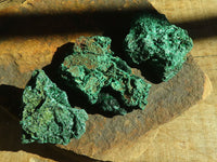 Natural Chatoyant Silky Malachite Specimens  x 6 From Congo