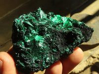 Natural Chatoyant Silky Malachite Specimens  x 6 From Congo