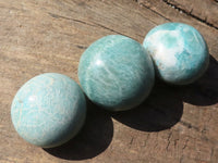 Polished Amazonite Palm Stones  x 12 From Ambositra, Madagascar - Toprock Gemstones and Minerals 