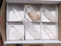 Polished Icy Clear Quartz Points  x 6 From Madagascar - TopRock