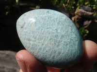 Polished Amazonite Palm Stones  x 12 From Ambositra, Madagascar - Toprock Gemstones and Minerals 